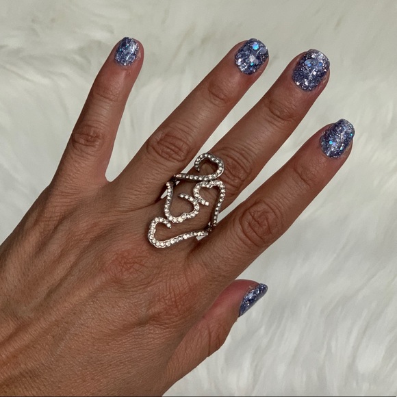 Four-Heart Rhinestone Ring - Picture 2 of 2